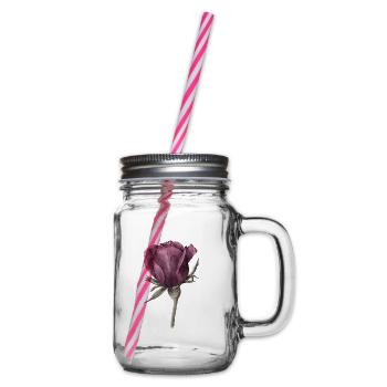 Rose Blume - Henkelglas mit Schraubdeckel - Klar - Rechts