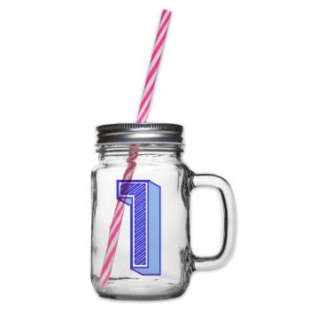 1. 1 JAHR. 1. JAHRESTAG. 1 JAHR GEBURTSTAG - Henkelglas mit Schraubdeckel - Klar - Rechts