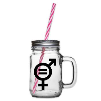 Gender Equality Symbol Emancipation Equality - Glass jar with handle and screw cap - clear - Right