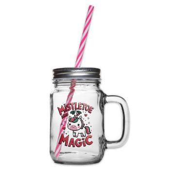 Mistletoe And Magic - Glass jar with handle and screw cap - clear - Right