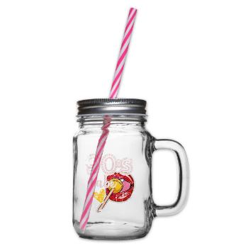 90's Babe 90er Kostüm - Henkelglas mit Schraubdeckel - Klar - Rechts