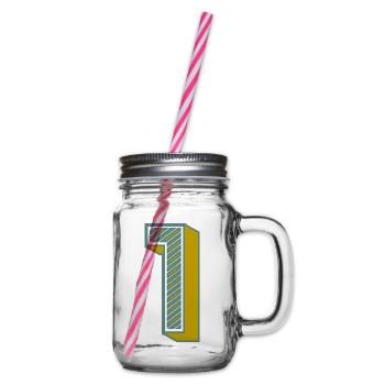 1. 1 JAHR. 1. JAHRESTAG. 1 JAHR GEBURTSTAG - Henkelglas mit Schraubdeckel - Klar - Rechts