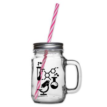 Neurons Chemistry Science Periodic Table Laboratory - Glass jar with handle and screw cap - clear - Right