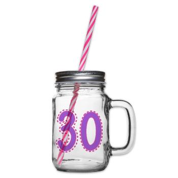 30. 30 YEARS. 30th ANNIVERSARY. 30 YEARS ANNIVERSARY. - Glass jar with handle and screw cap - clear - Right