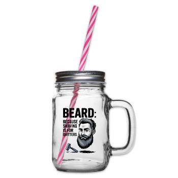 BEARD: Because Shaving Is For Quitters - Glass jar with handle and screw cap - clear - Right
