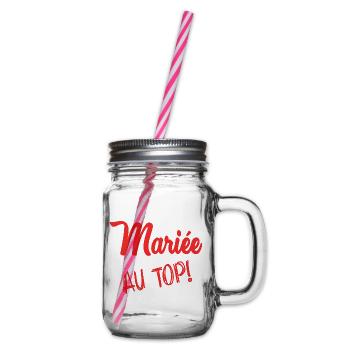 Junggesellinnenabschied. HOCHZEIT. TEAM BRAUT. ZUKÜNFTIGE BRAUT - Henkelglas mit Schraubdeckel - Klar - Rechts