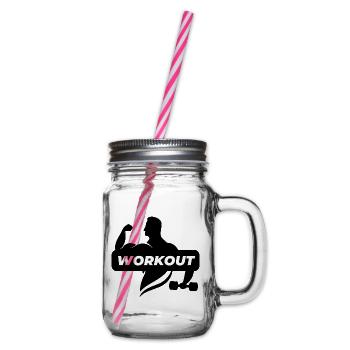 Bodybuilder Gym Zitate motivierende Zitate Workout - Henkelglas mit Schraubdeckel - Klar - Rechts