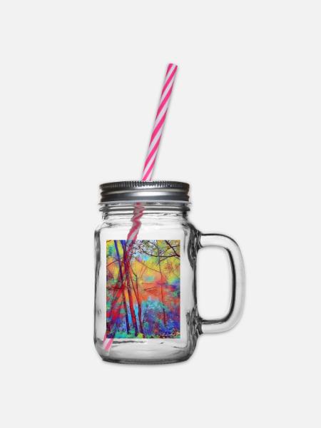 Der Teich mit dem toten Baum - Henkelglas mit Schraubdeckel - Klar