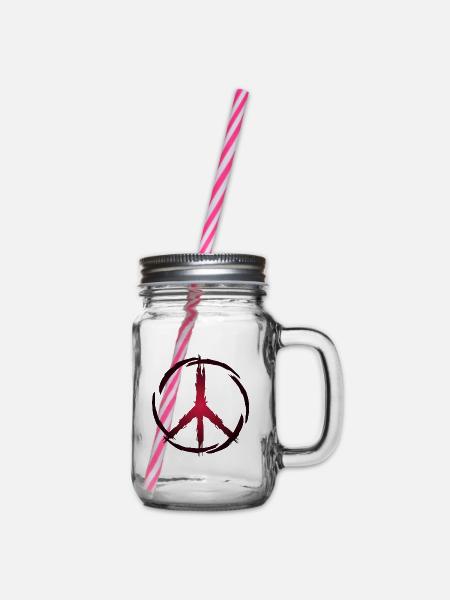 Peace Symbol - Henkelglas mit Schraubdeckel - Klar