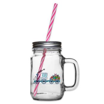 Children's train railway with trailer white - Glass jar with handle and screw cap - clear - Right