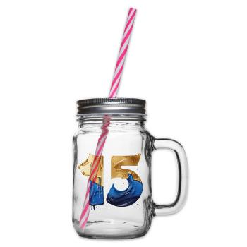NR. 15 NUMMER 15 COOL 15. GEBURTSTAG - Henkelglas mit Schraubdeckel - Klar - Rechts
