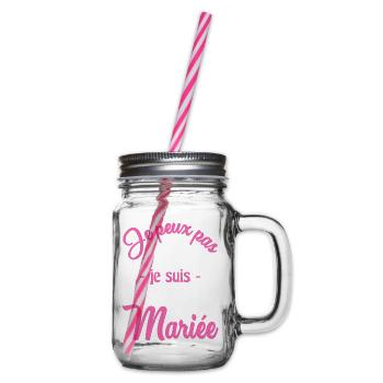 I CAN'T I'M MARRIED - Glass jar with handle and screw cap - clear - Right