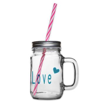 VALENTINSTAG. ICH LIEBE DICH. ICH LIEBE DICH. LIEBE. LIEBE - Henkelglas mit Schraubdeckel - Klar - Rechts