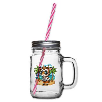 Okapi Funny Cartoon Summer Beach Sunglasses - Glass jar with handle and screw cap - clear - Right