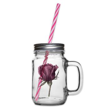 Rose Blume - Henkelglas mit Schraubdeckel - Klar - Rechts