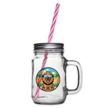 Leonberger Chien Race Dessin Animé Lunettes de Soleil Plage - Bocal à boisson - transparent - Droite