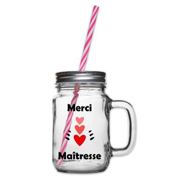 MISTRESS. THANK YOU. THANK YOU MISTRESS. GIFT - Glass jar with handle and screw cap - clear - Right