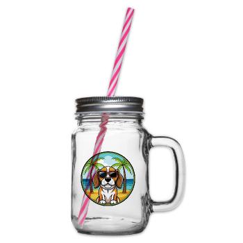 Beagle Harrier Hunderasse Cartoon Sonnenbrille Strand - Henkelglas mit Schraubdeckel - Klar - Rechts