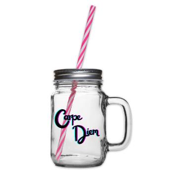 Carpe Diem - Glass jar with handle and screw cap - clear - Right