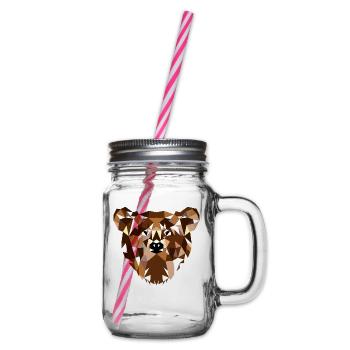Neugieriger Grizzlybär Waldpfad - Henkelglas mit Schraubdeckel - Klar - Rechts