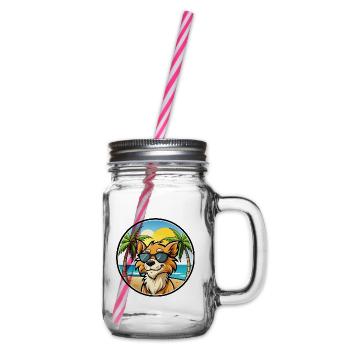 Grand Griffon Vendeen Hunderasse Cartoon Sonnenbrille - Henkelglas mit Schraubdeckel - Klar - Rechts