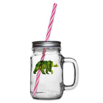 Brummiger Waldbär Wanderfreund - Henkelglas mit Schraubdeckel - Klar - Rechts