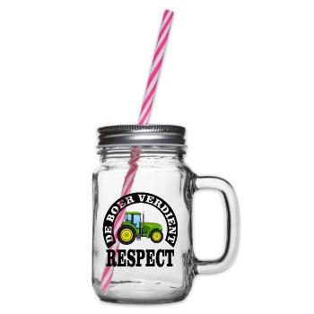 Landwirte verdienen Respekt - Henkelglas mit Schraubdeckel - Klar - Rechts
