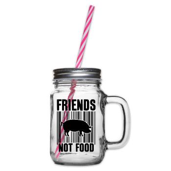 FRIENDS NOT FOOD VEGAN - Glass jar with handle and screw cap - clear - Right