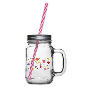 Blumen - Henkelglas mit Schraubdeckel - Klar - Rechts