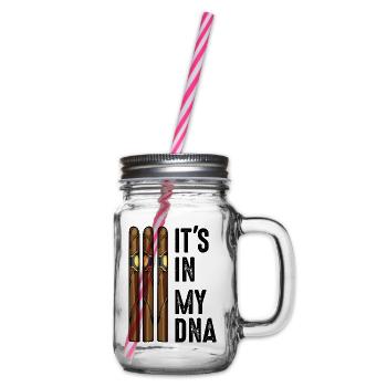 It‘s In My DNA Zigarren Rauchen Spruch Geschenk - Henkelglas mit Schraubdeckel - Klar - Rechts