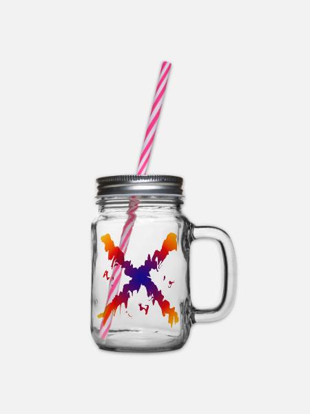 Motif de flux de couleur arc-en-ciel X - Bocal à boisson - transparent