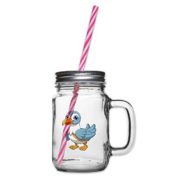 Albatross Mascotte mignonne Personnage de dessin animé Kawaii - Bocal à boisson - transparent - Droite