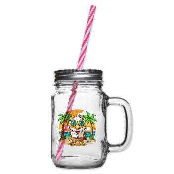 Hawk Funny Cartoon Summer Beach Sunglasses - Glass jar with handle and screw cap - clear - Right