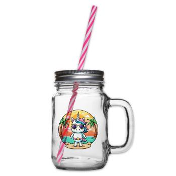 Licorne Funny Cartoon Summer Beach Lunettes de soleil - Bocal à boisson - transparent - Droite