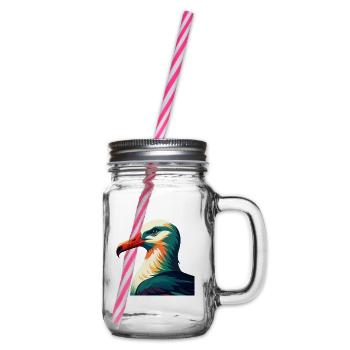 Albatross Personnage De Dessin Animé Animal De Compagnie Coloré - Bocal à boisson - transparent - Droite