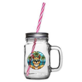 Peruanische Inka Orchidee Hunderasse Cartoon Sonnenbrille - Henkelglas mit Schraubdeckel - Klar - Rechts