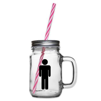 Mann - Henkelglas mit Schraubdeckel - Klar - Rechts