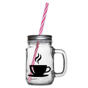 Kaffeetasse - Henkelglas mit Schraubdeckel - Klar - Rechts