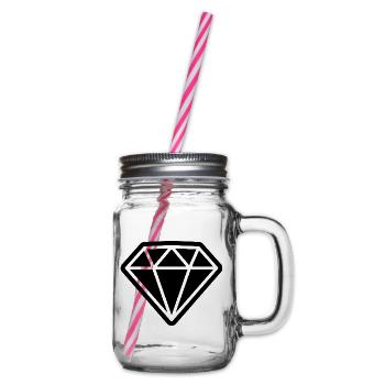 Diamant-Symbol - Henkelglas mit Schraubdeckel - Klar - Rechts