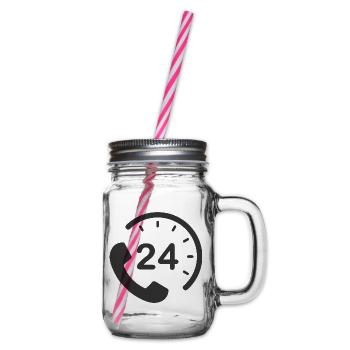 24/7 h Service - Henkelglas mit Schraubdeckel - Klar - Rechts