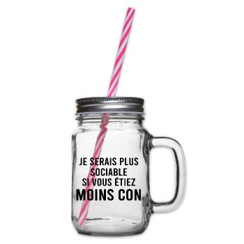 Je serai plus sociable si. - Bocal à boisson - transparent - Droite