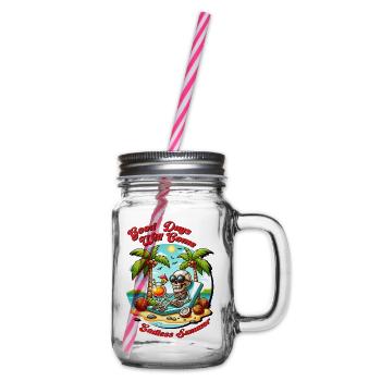 Summer good days - Glass jar with handle and screw cap - clear - Right