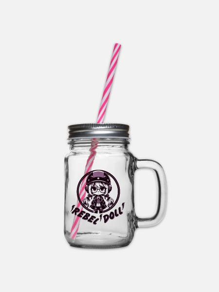 Rebellische Puppe - Henkelglas mit Schraubdeckel - Klar