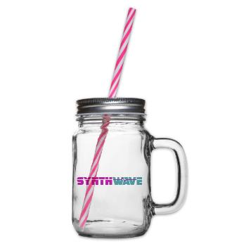 Synthwave - Glass jar with handle and screw cap - clear - Right