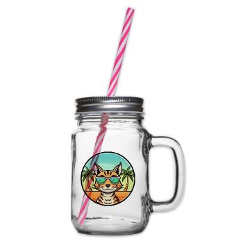 Ocicat Breed Cartoon Sonnenbrille Strand - Henkelglas mit Schraubdeckel - Klar - Rechts