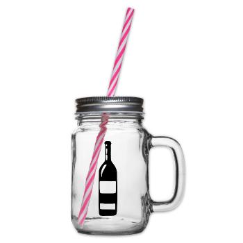 Wine Wine Bottle White Wine Red Wine Gift - Glass jar with handle and screw cap - clear - Right