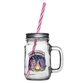 Bleiben Sie magisch, bleiben Sie warm! - Henkelglas mit Schraubdeckel - Klar - Rechts