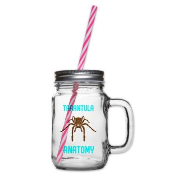 Tarantula Spider Anatomy - Funny Diagram - Glass jar with handle and screw cap - clear - Right
