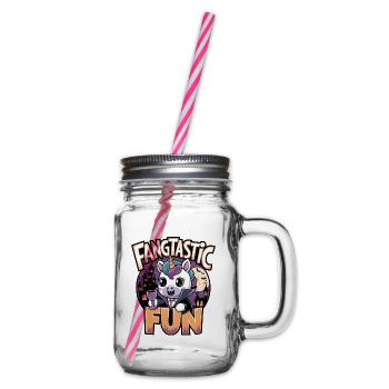 Fangtastic Fun - Glass jar with handle and screw cap - clear - Right