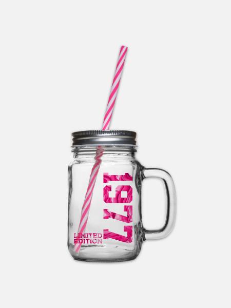 49. GEBURTSTAG PINK LIMITED EDITION 1977 - Henkelglas mit Schraubdeckel - Klar